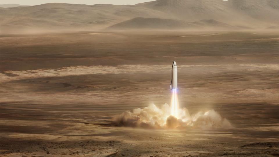 spacex bfr mars rocket landing twitter