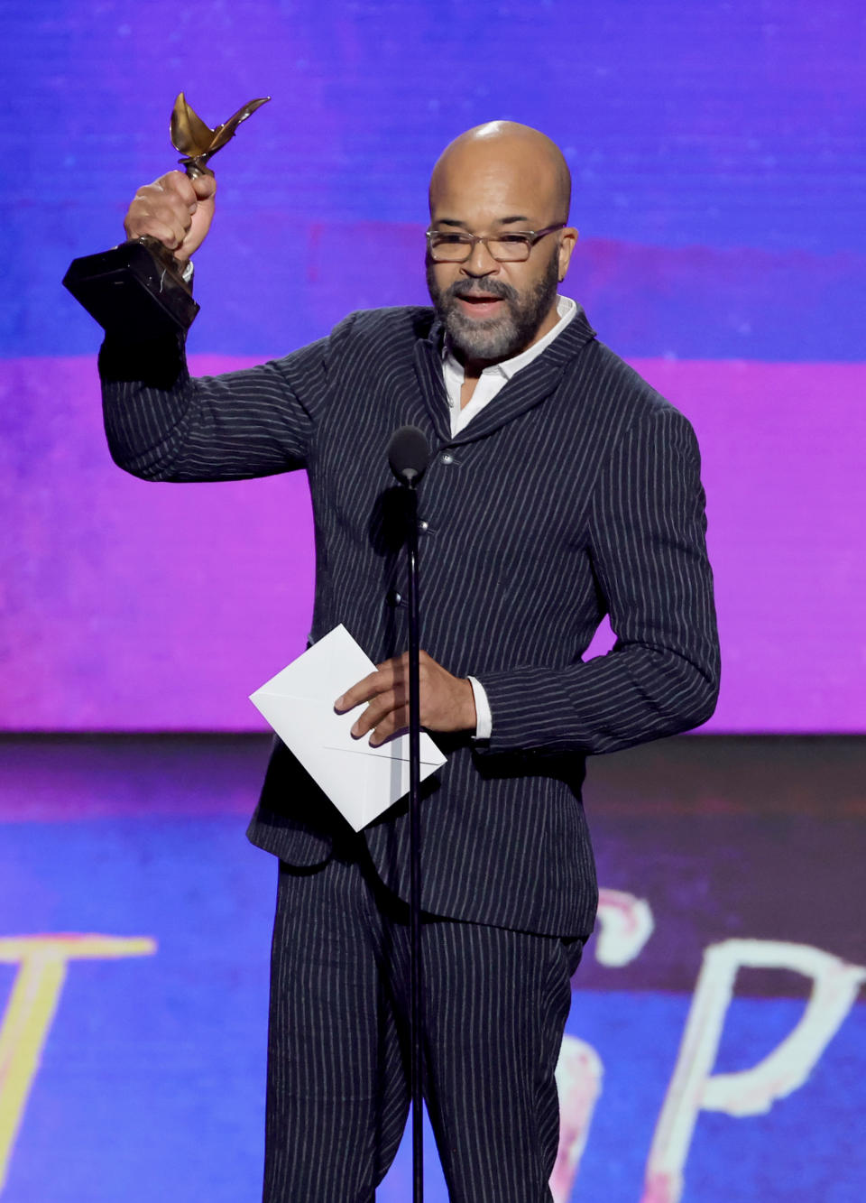 Jeffrey Wright accepts the Best Lead Performance award for “American Fiction” onstage during the 2024 Film Independent Spirit Awards on February 25, 2024 in Santa Monica, California.