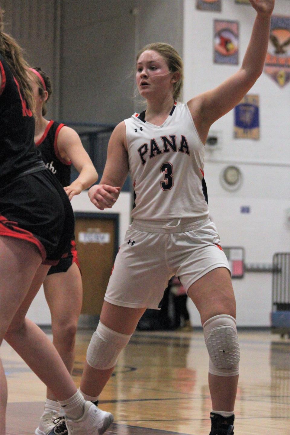 Pana senior Anna Beyers works to get open against Heyworth during the Riverton Christmas Classic at the Hawk Center on Tuesday.