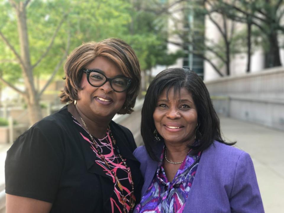 Ella Jones and Laverne Mitchom are both members of the Ferguson City Council. (Photo: Ryan J Reilly / HuffPost)