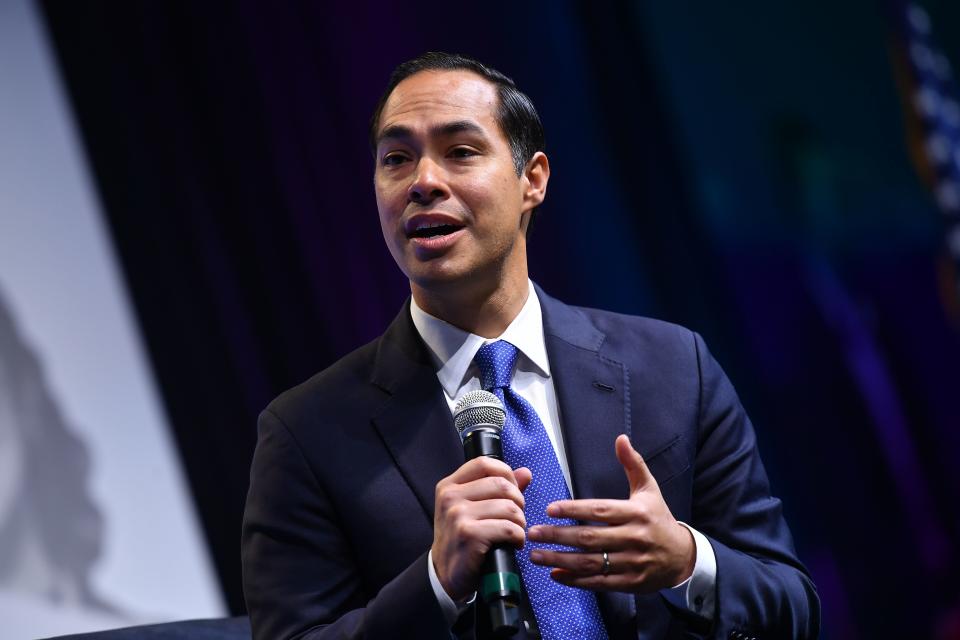 Juliàn Castro speaks during the 2019 J Street National Conference at the Walter E. Washington Convention Center in Washington, D.C., on October 28, 2019.