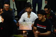 Candlelight protest against the attack on JNU students outside Gateway of India in Mumbai.