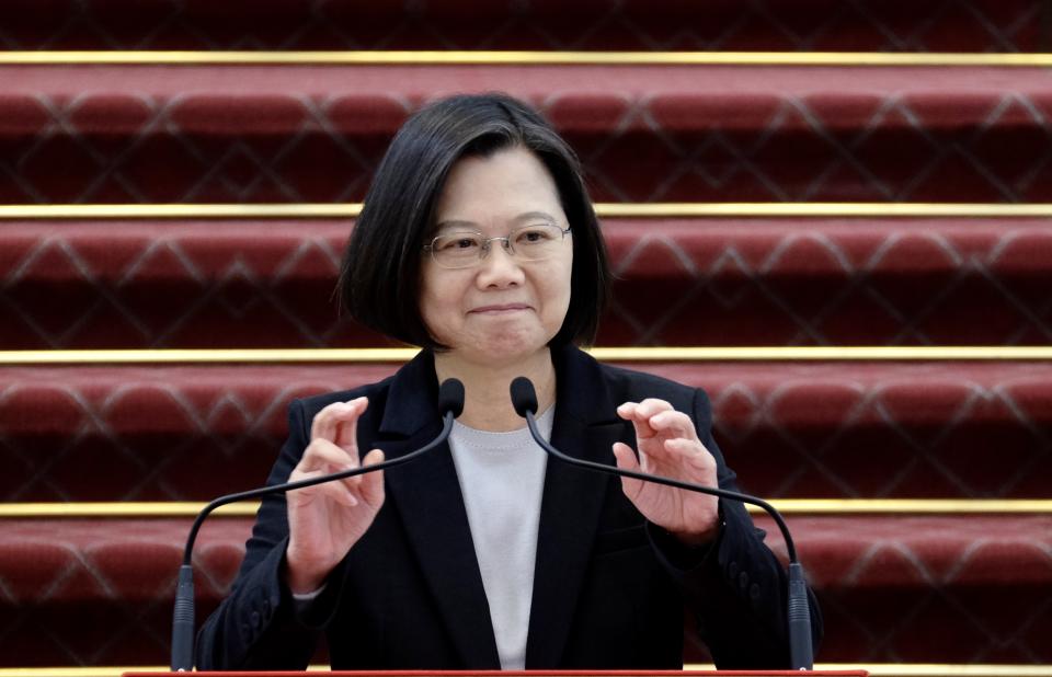 Taiwan President Tsai Ing-wen speaks during a press conference at the presidential office in Taipei in January 22, 2020. (Photo by Sam Yeh / AFP) (Photo by SAM YEH/AFP via Getty Images)