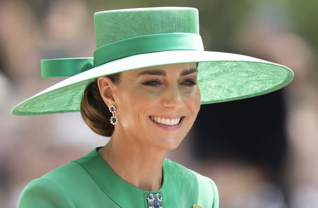 <p>Mark Cuthbert/UK Press via Getty Images</p> Kate Middleton attends Trooping the Colour on June 17, 2023