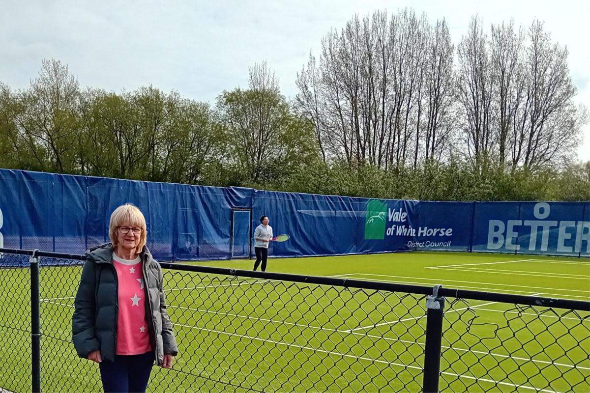 Councillor Helen Pighills at the tennis courts <i>(Image: Vale of White Horse District Council)</i>