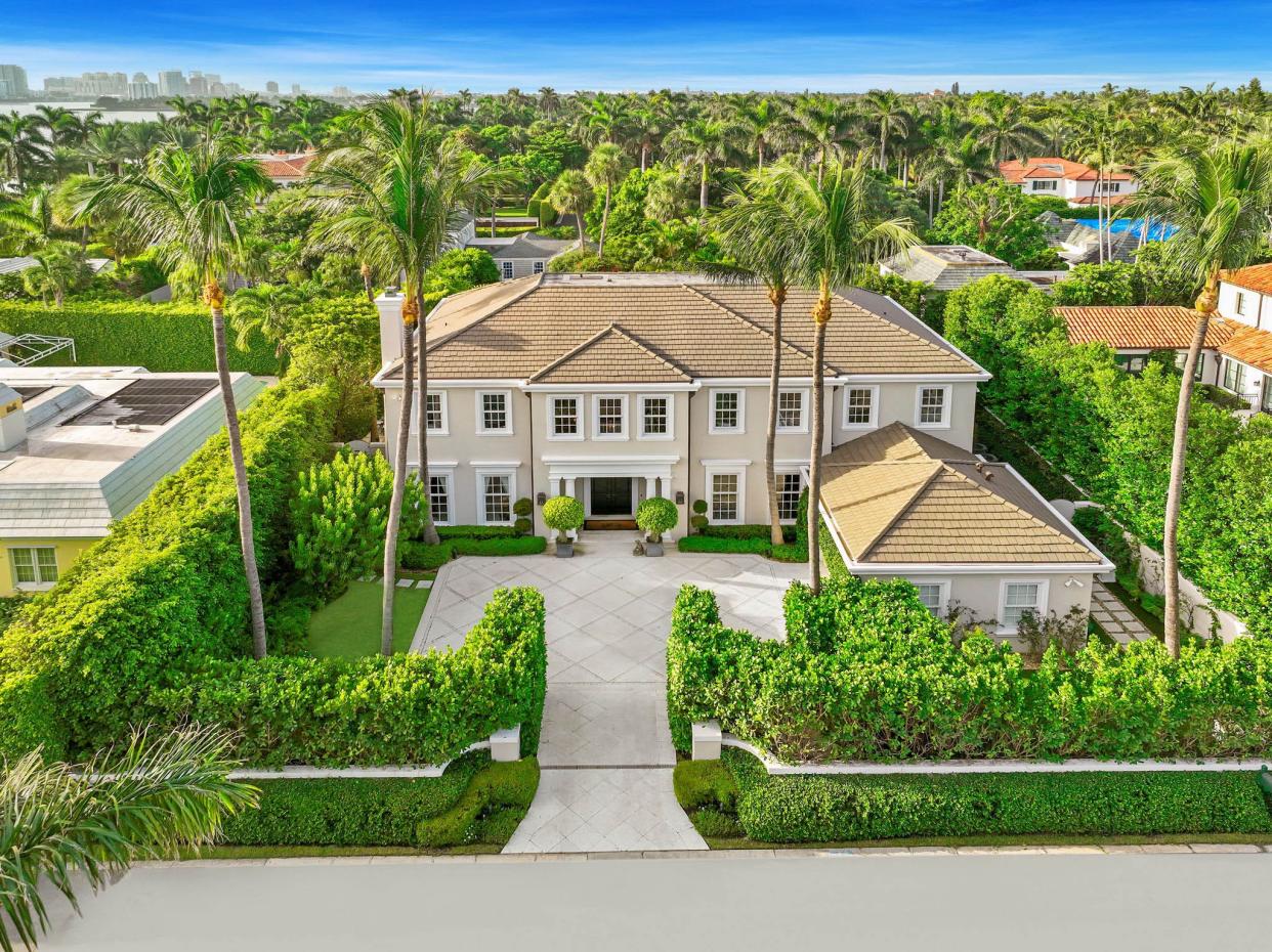 A five-bedroom house at 153 Kings Road in Palm Beach has been listed for sale at $18.95 million by Bob Jackson Inc. The house stands on the second street north of former President Donald Trump's Mar-a-Lago Club.