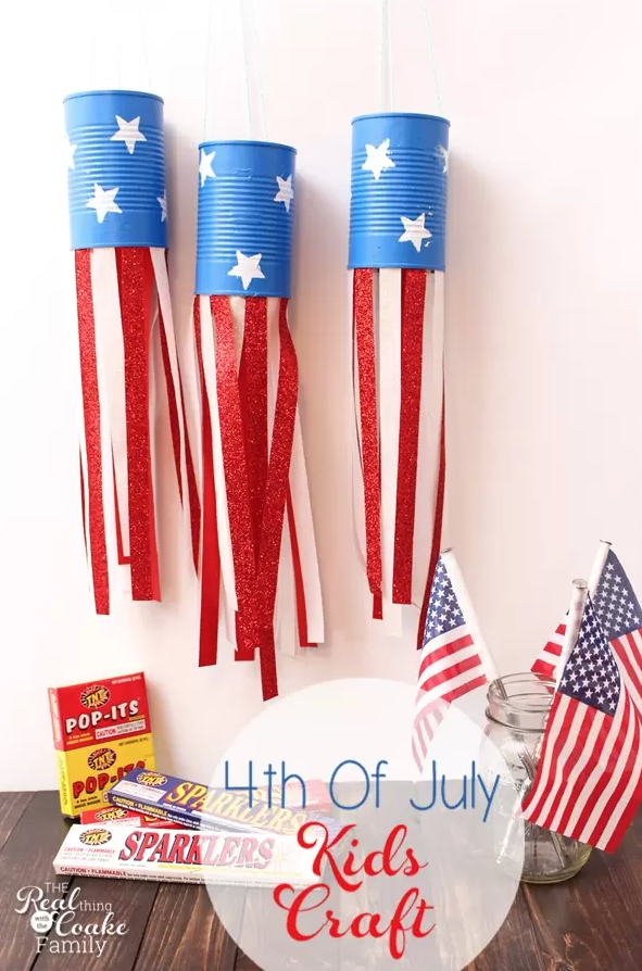 4th of July Tin Can Windsocks