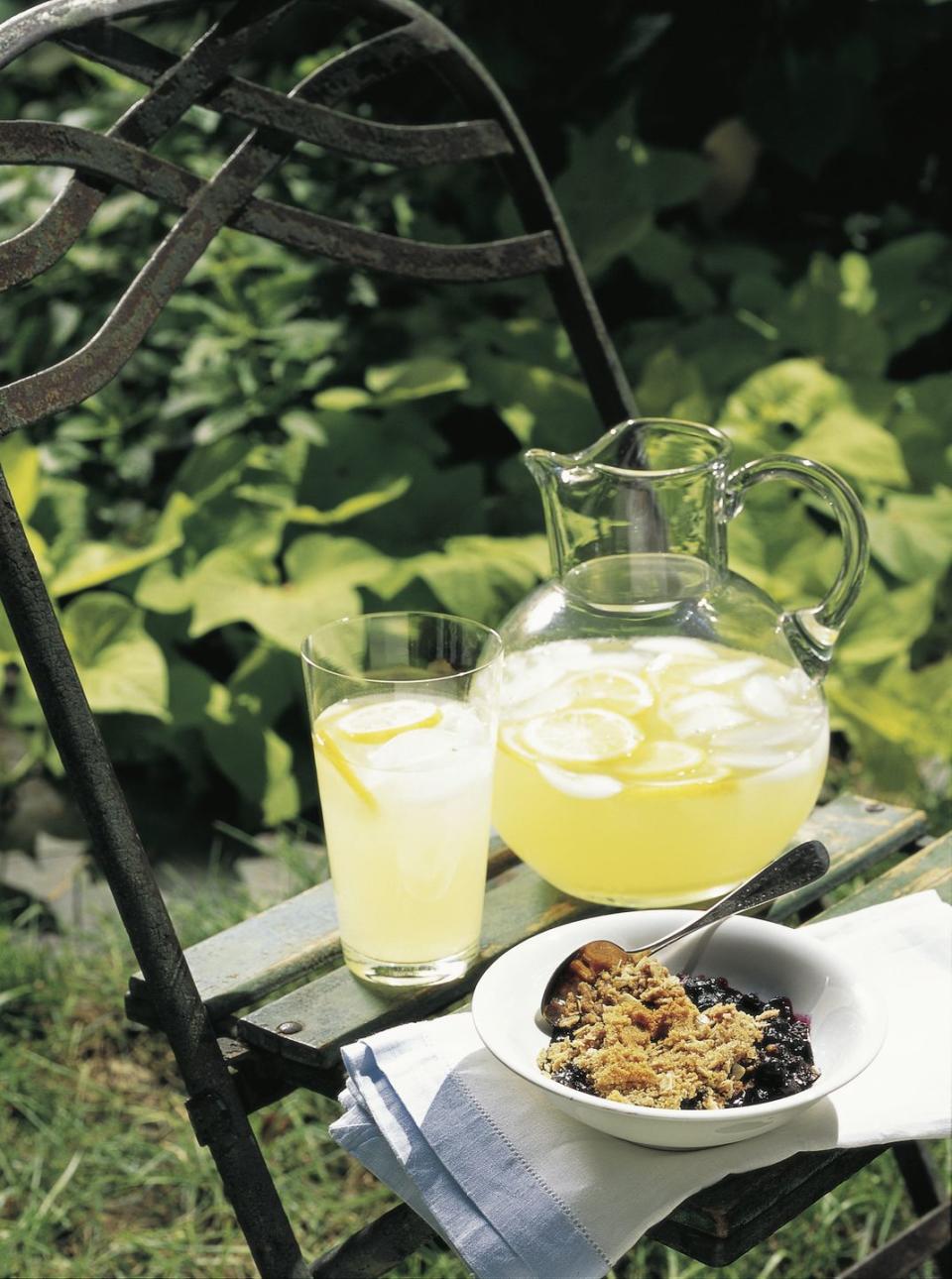 Pour homemade lemonade.