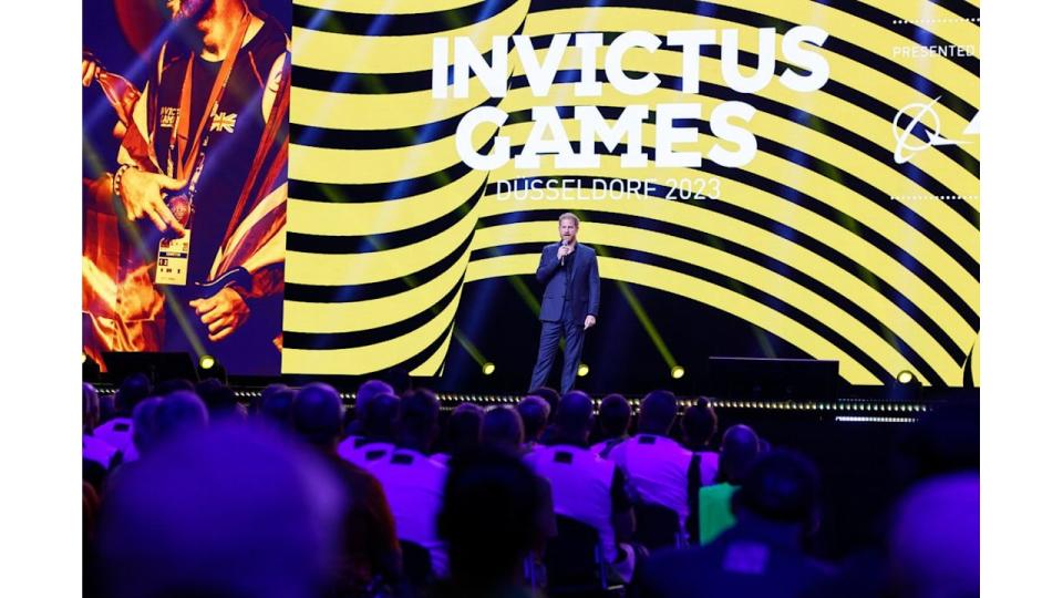 Prince Harry on stage for Invictus Games