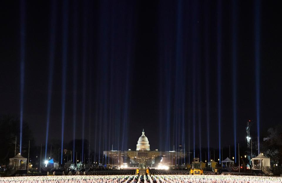 El simbólico 'campo de banderas' en el día de la Inauguración de Biden