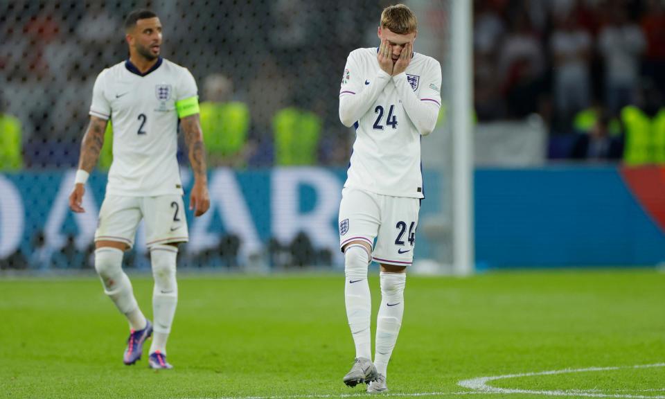 <span>England lost the momentum they gained from Cole Palmer’s equaliser in the 73rd minute.</span><span>Photograph: Tom Jenkins/The Guardian</span>