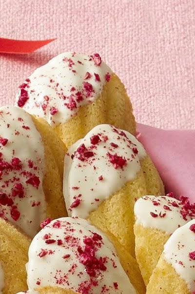 32) Chocolate–Dipped Madeleines