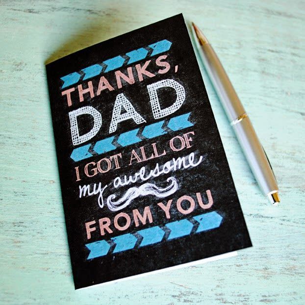 printable fathers day cards thanks dad card