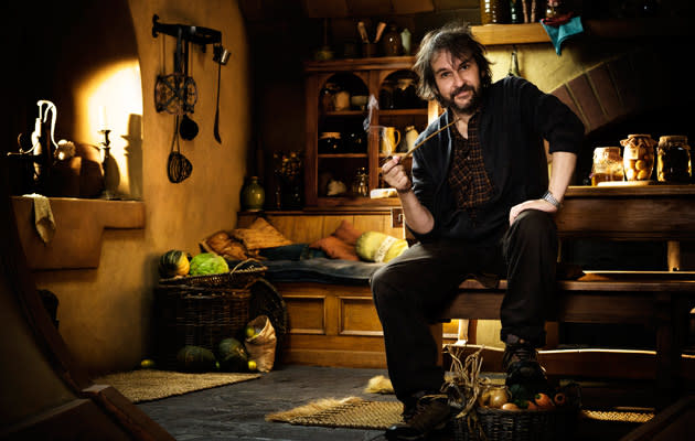 Director Peter Jackson on set, it's good to know he's at the helm.