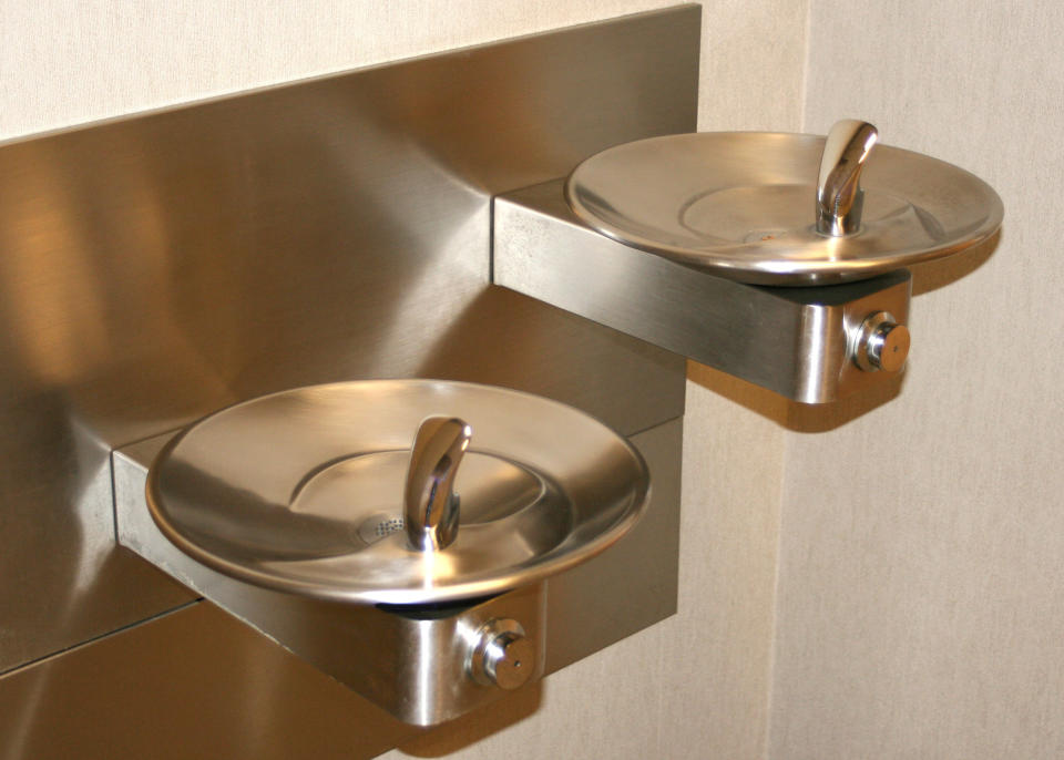 water fountains attached to a wall