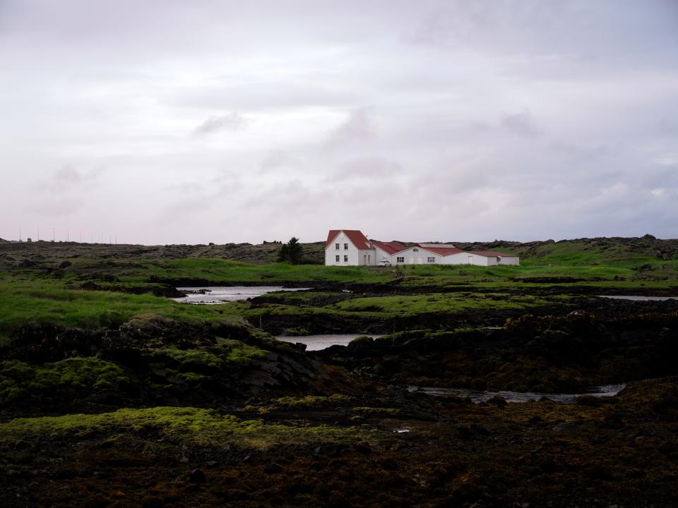 Lonely house among the landscape of Reykjavik, Iceland