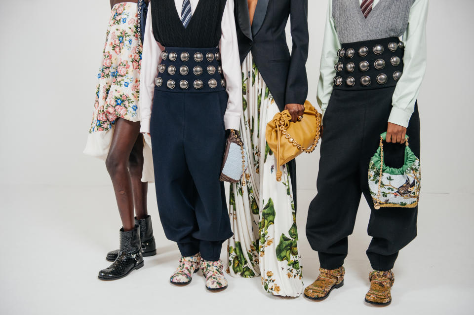 Backstage at Loewe RTW Fall 2024 as part of Paris Ready to Wear Fashion Week held at Esplanade Saint-Louis on March 1, 2024 in Paris, France. (Photo by WWD/WWD via Getty Images)