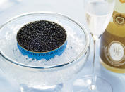 <div class="caption-credit"> Photo by: COURTESY OF PETROSSIAN.COM</div><b>Most Expensive Seafood: Sturgeon Caviar</b> <br> <br> <b>What:</b> Sturgeon caviar is the salted eggs, or roe, of the massive sturgeon fish. The world's most expensive caviar comes from the beluga species of sturgeon, but imports of this variety have been banned from the United States since 2005 in order to protect the endangered fish. Farmed osetra sturgeon caviar is currently the highest-end sustainable option on the U.S. market, prized for its firm, juicy eggs and nutty flavor. But beware: The term caviar is also used to refer to the salted roe from less desirable fish, including paddlefish, whitefish, trout, or lumpfish. <br> <br> <b>How Much:</b> Osetra caviar retails for up to $12 per gram for the choicest grades, which translates into roughly $500 per serving. <br> <br> <b>Why Pay More:</b> It takes the female osetra an average of 10 years to produce her first eggs, at which point she may weigh hundreds of pounds, which means that farming the roe is a long, expensive undertaking. And since the wild osetra sturgeon is endangered due to overfishing and pollution, buying and selling the wild version isn't a viable alternative to the costly farming process.