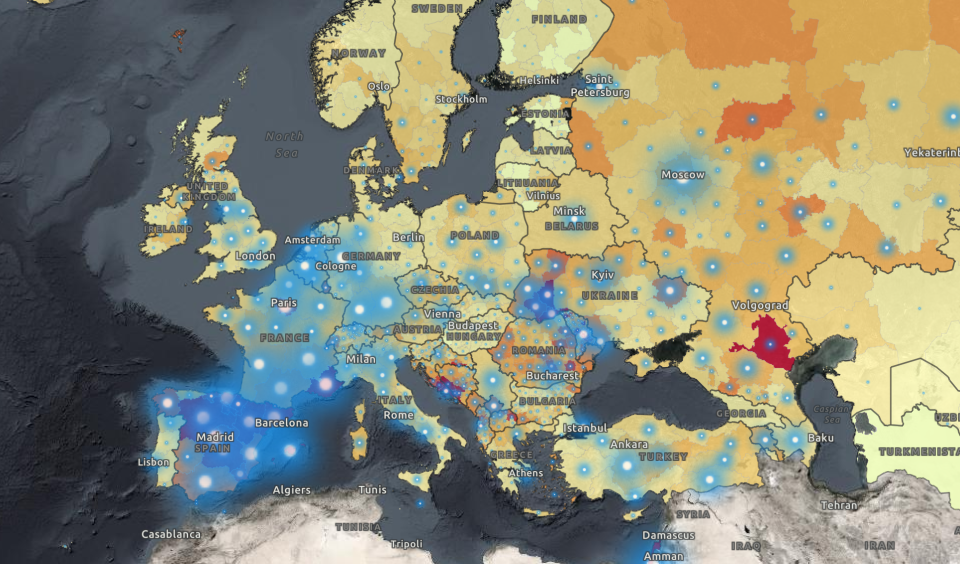 WHO coronavirus map