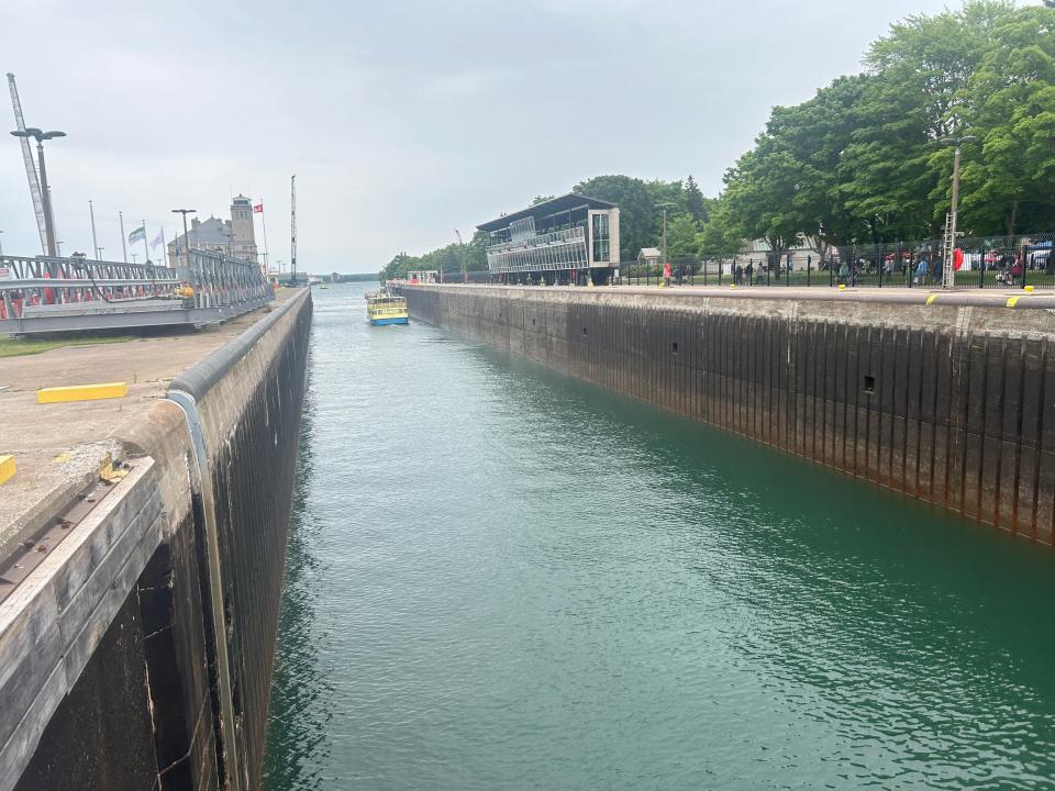 The Soo Locks run for 10 months of the year, with maintenance being done the other two months. Currently, a new lock is being constructed at the Locks with the same dimensions as the 1,200-foot-long by 110-foot-wide Poe Lock.