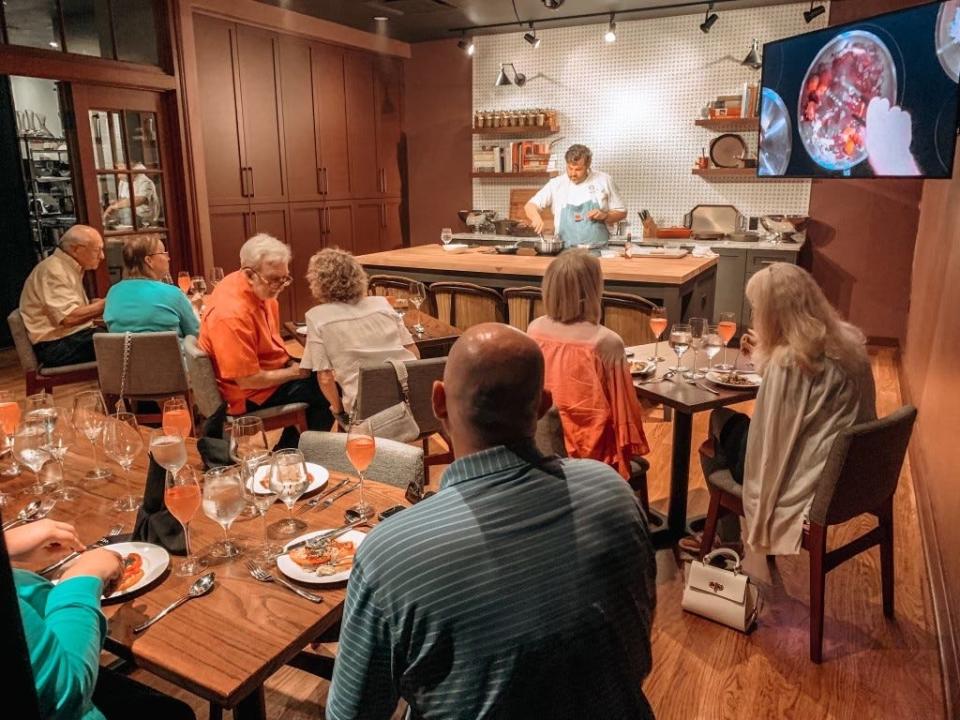 Chef Kelly English hosts a cooking demonstration at Restaurant Iris in East Memphis.