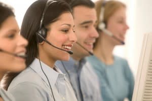 Smiling phone operators