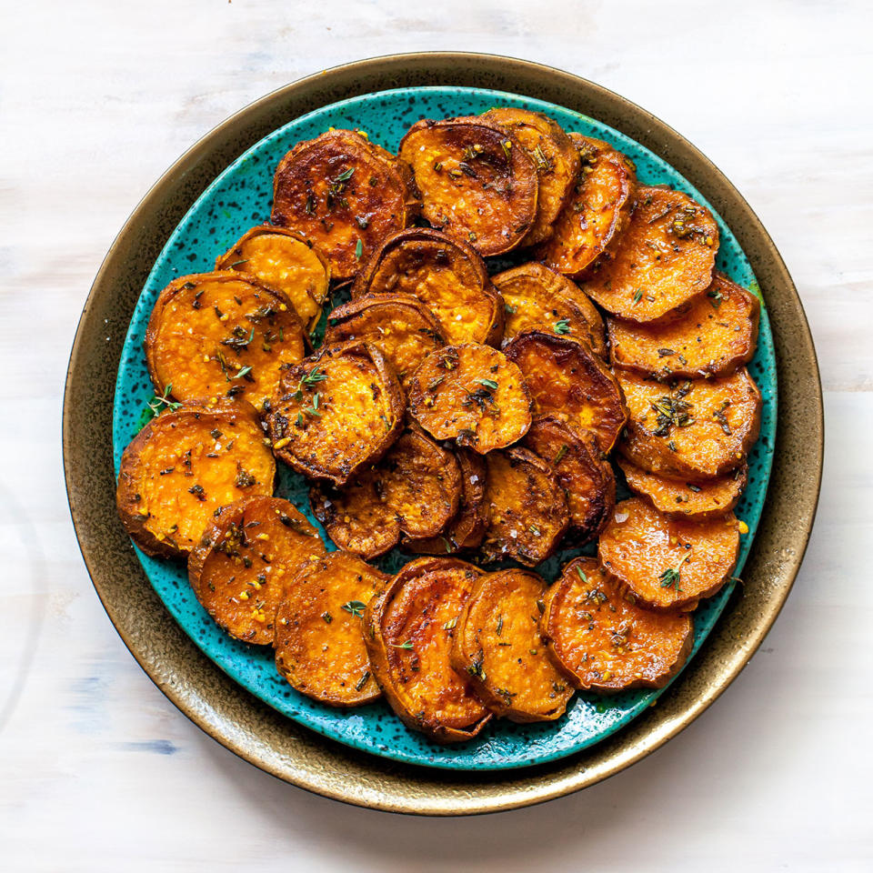 Melting Sweet Potatoes with Herbs & Garlic