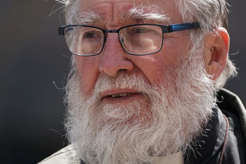 Father Clyde Kuemmerle, Executive Director of Ecclesia Ministries poses for a portrait during the outbreak of Coronavirus disease (COVID-19), in the Manhattan borough of New York City