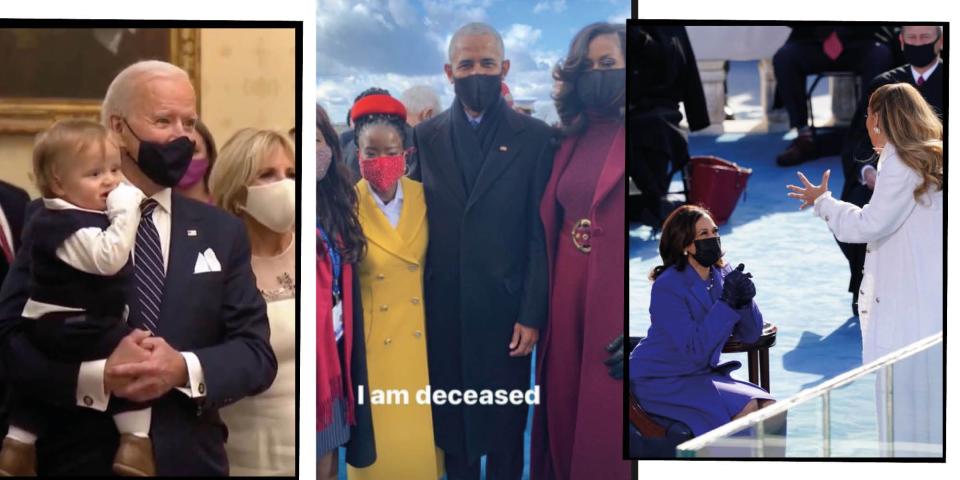 <p>Wednesday January 20 was a historic day of firsts in the US when Joe Biden and <a href="https://www.elle.com/uk/life-and-culture/a33581587/kamala-harris/" rel="nofollow noopener" target="_blank" data-ylk="slk:Kamala Harris;elm:context_link;itc:0;sec:content-canvas" class="link ">Kamala Harris</a> were sworn in as President and Vice President, respectively, at the 2021 Inauguration. </p><p>While the official viewing figures for the ceremony are yet to be confirmed, it's estimated that millions of people around the world tuned in to see Joseph Biden Jr. officially become the 46th president of the United States, and Kamala Harris become the first female, first Black woman and woman of South Asian descent to enter office.</p><p>Highlights of the day have already received much attention and commentary in the media and online, with inaugural poet Amanda Gorman' rousing poem, Bernie Sanders' attire and Biden's speech pledging to work to heal a divided country among some of the most celebrated, discussed and <a href="https://www.elle.com/uk/life-and-culture/a35274477/inauguration-memes/" rel="nofollow noopener" target="_blank" data-ylk="slk:meme-d moments.;elm:context_link;itc:0;sec:content-canvas" class="link ">meme-d moments.</a></p><p>But amid a day jam-packed full of exciting events and moments (<a href="https://www.elle.com/uk/life-and-culture/a35242878/joe-biden-inauguration-performers/" rel="nofollow noopener" target="_blank" data-ylk="slk:just look at the roster for the inaugural concert);elm:context_link;itc:0;sec:content-canvas" class="link ">just look at the roster for the inaugural concert)</a> there were many moments missed too, picked up by just an eagle-eyed few on the internet. </p><p>To ensure you didn't miss a thing from the historic day, here are the most captivating inauguration moments that just might have evaded your attention on the big day...</p>