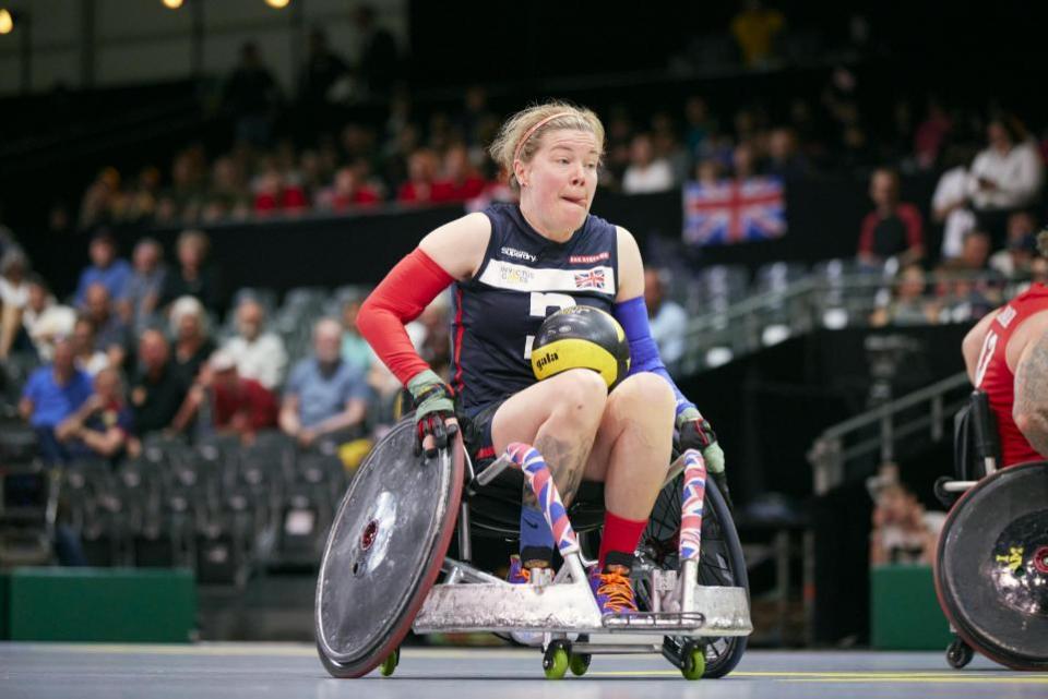 Daily Echo: Vicki now plays wheelchair rugby for both Help for Heroes and the Leicester Tigers