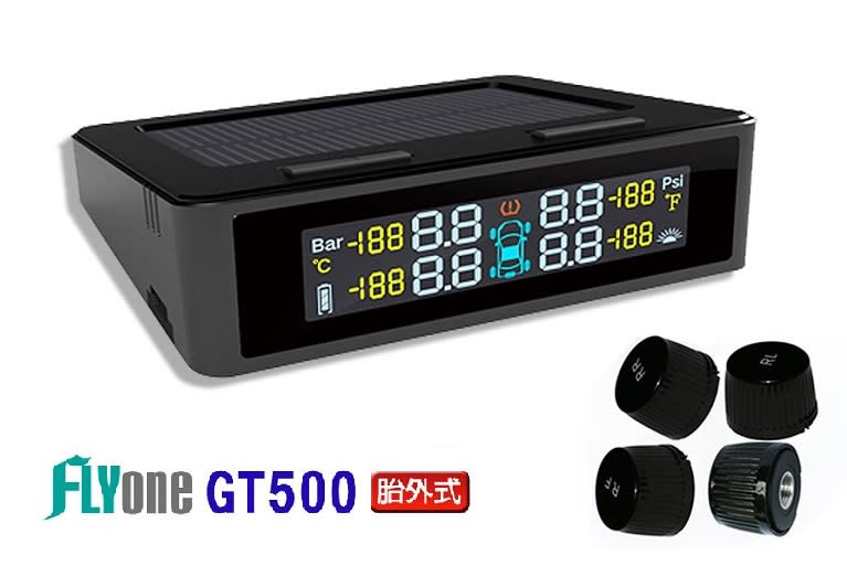 ▲FLYone GT500 無線太陽能TPMS胎壓偵測器採用日本的松下電池，持久耐用。（圖片來源：Yahoo購物中心）