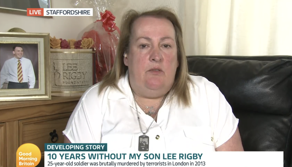 Lyn Rigby spoke on the tenth anniversary of her son's murder. (ITV)