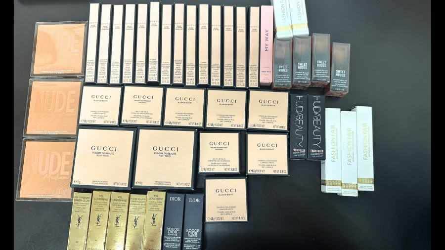 A variety of luxury beauty products were discovered during a large retail theft bust operation across San Bernardino County from May to June 2024. (San Bernardino County Sheriff's Department)