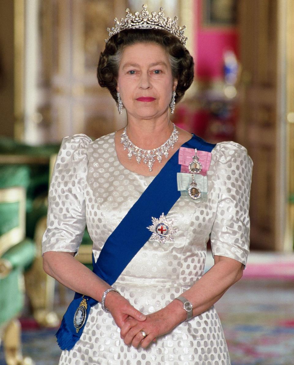 The Queen In The Green Room At Home In Windsor Castle