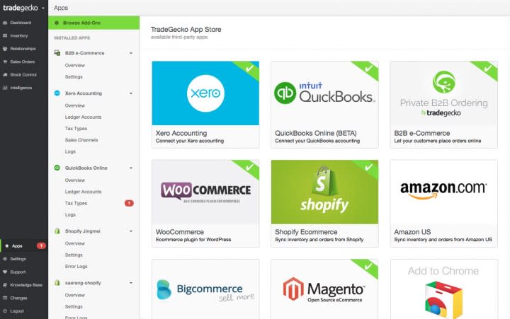 Tradegecko B2B software appstore