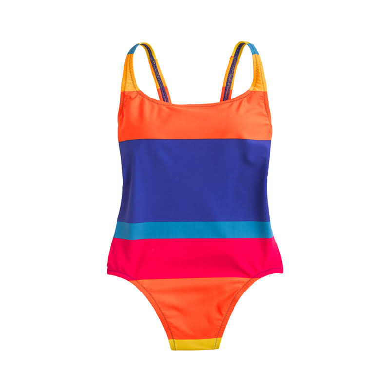 Scoopback One-Piece Swimsuit In Tropical Stripe, J.Crew, $110