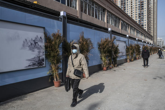 The shuttered Huanan market in Wuhan, China, Jan. 11, 2021. (Gilles Sabri&#xe9;/The New York Times)
