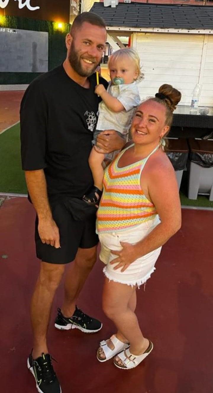The Bolton News: Stephanie Thorpe with her partner Carl Pendlebury and their son Alfie