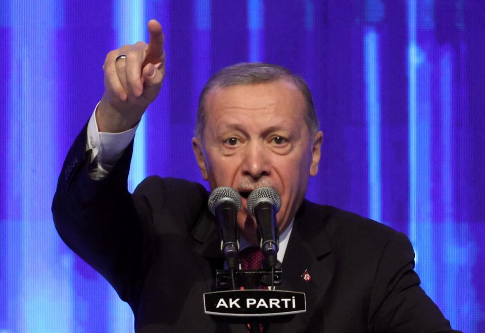 Turkish President Recep Tayyip Erdogan in Ankara on April 11, 2023. Presidential and parliamentary elections are set for May 14.