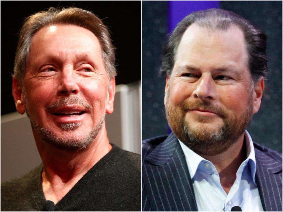 Larry Ellison Marc Benioff