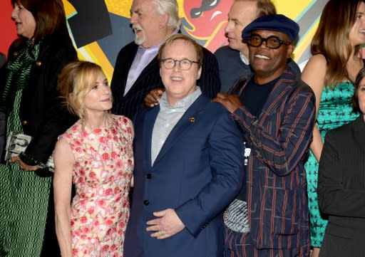 Director Brad Bird (C) -- shown with Holly Hunter and Samuel L. Jackson -- waited a full 14 years to release the sequel to the wildly popular first "Incredibles" film