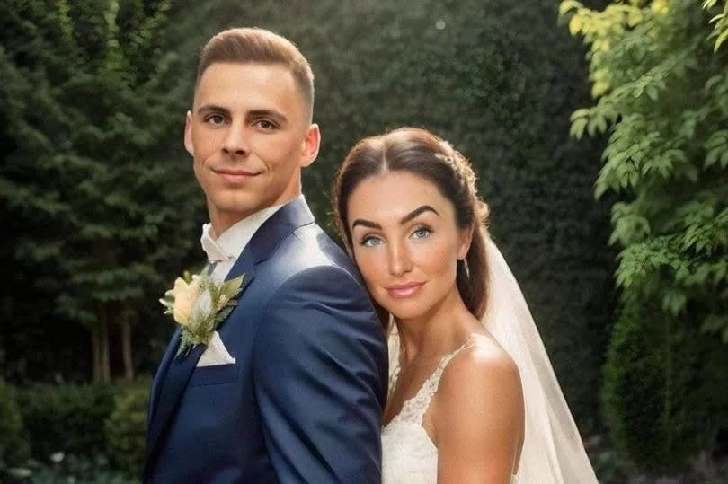 A computer generated image of Stephanie Heaps and and Leon Ramsden getting married -Credit:Greater Manchester Police