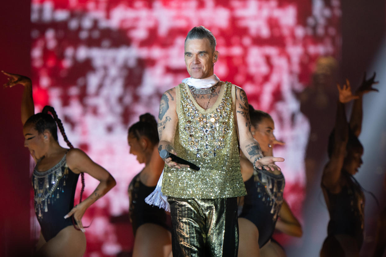 Singer Robbie Williams in concert at the Sandringham Estate in Norfolk