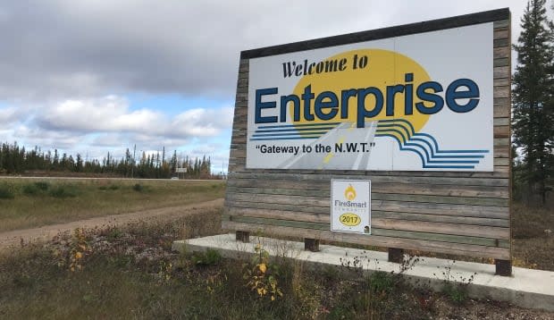 Enterprise is known as 'the gateway to the N.W.T.' due to its close proximity to the Alberta border. Its estimated population in 2018 was 131.  ( - image credit)