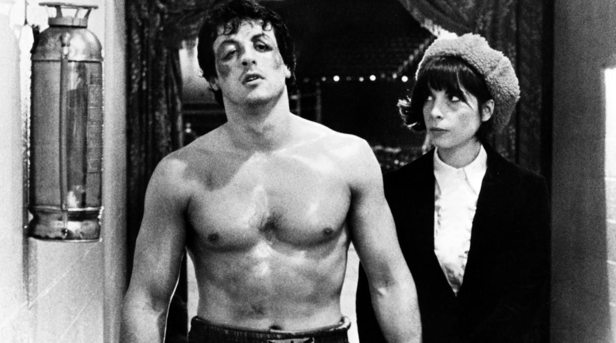 Stallone and Talia Shire in the few surviving photos from the original ending of Rocky (Photo: Courtesy Everett Collection)