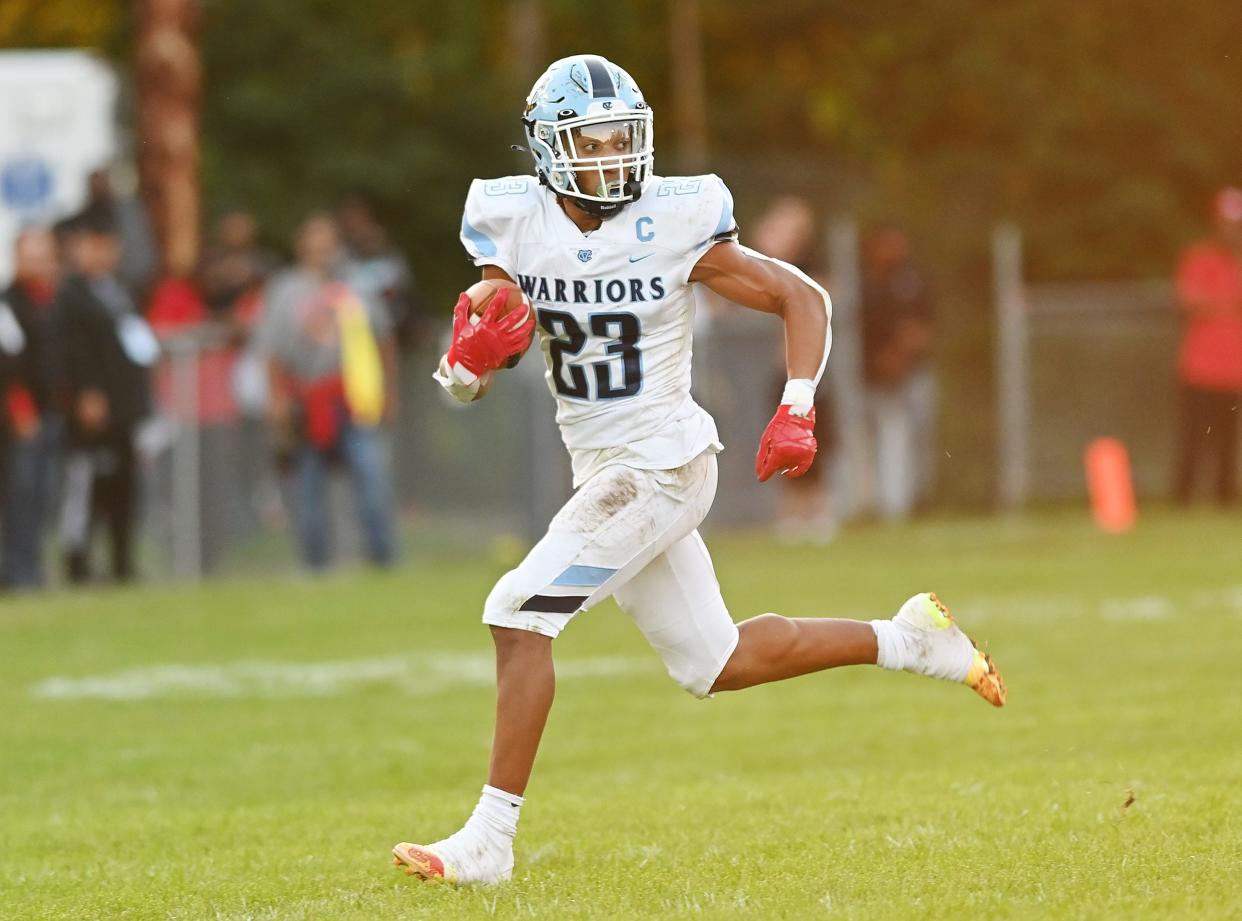 Central Valley's Landon Alexander is just 32 yards away from passing Jordan Whitehead as the all-time rusher in the history of the Central Valley football program.