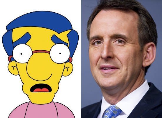 Milhouse' soft-spoken nature has made him an easy target for schoolyard bullies as well as his best friend Bart, earning him the title of "little wiener" from Homer. But that seems like a generous insult considering the names being thrown at the mild-mannered Tim Pawlenty. A recent article in <em><a href="http://www.theatlantic.com/politics/archive/2011/06/so-what-if-tim-pawlenty-is-boring/240462/" target="_hplink">The Atlantic</a></em> argued "the case for electing a bland, uncharismatic president in 2012," and in response to the hints Pawlenty posted on his members-only Facebook page before announcing his candidacy, the folks over at <a href="http://wonkette.com/440978/tim-pawlenty-about-to-officially-announce-hes-boring" target="_hplink">Wonkette</a> wrote "Here's something that's not a secret: Tim Pawlenty is still calling himself 'T-Paw' to pretend he's a real human being with a real personality who people care enough about to give a nickname."