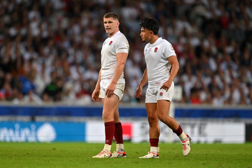 Owen Farrell (left) and Marcus Smith are set to duel at the Twickenham Stoop next weekend (Getty Images)
