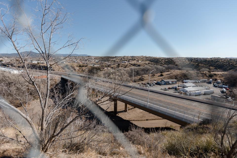 A view of the San Vicente Creek Trail from the Chihuahua Hill neighborhood in Silver City, New Mexico on Wednesday, March 2, 2022. Adult residents of Chihuahua Hill remember playing in the ditch below Highway 90 as children.