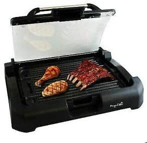 Like some of the grills here, this MegaChef machine can be both grill and griddle. It's got a removable glass lid with a handle. You just have to wipe it clean with a cloth when you're done grilling. <a href="https://amzn.to/37xK8gG" target="_blank" rel="noopener noreferrer">Find it for $47</a>. It's on back order until July 17.